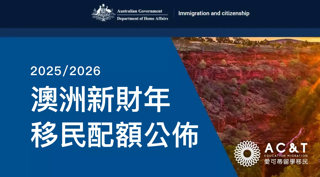 澳洲25-26新財年移民配額公佈！附配額數據和熱門簽證分析！